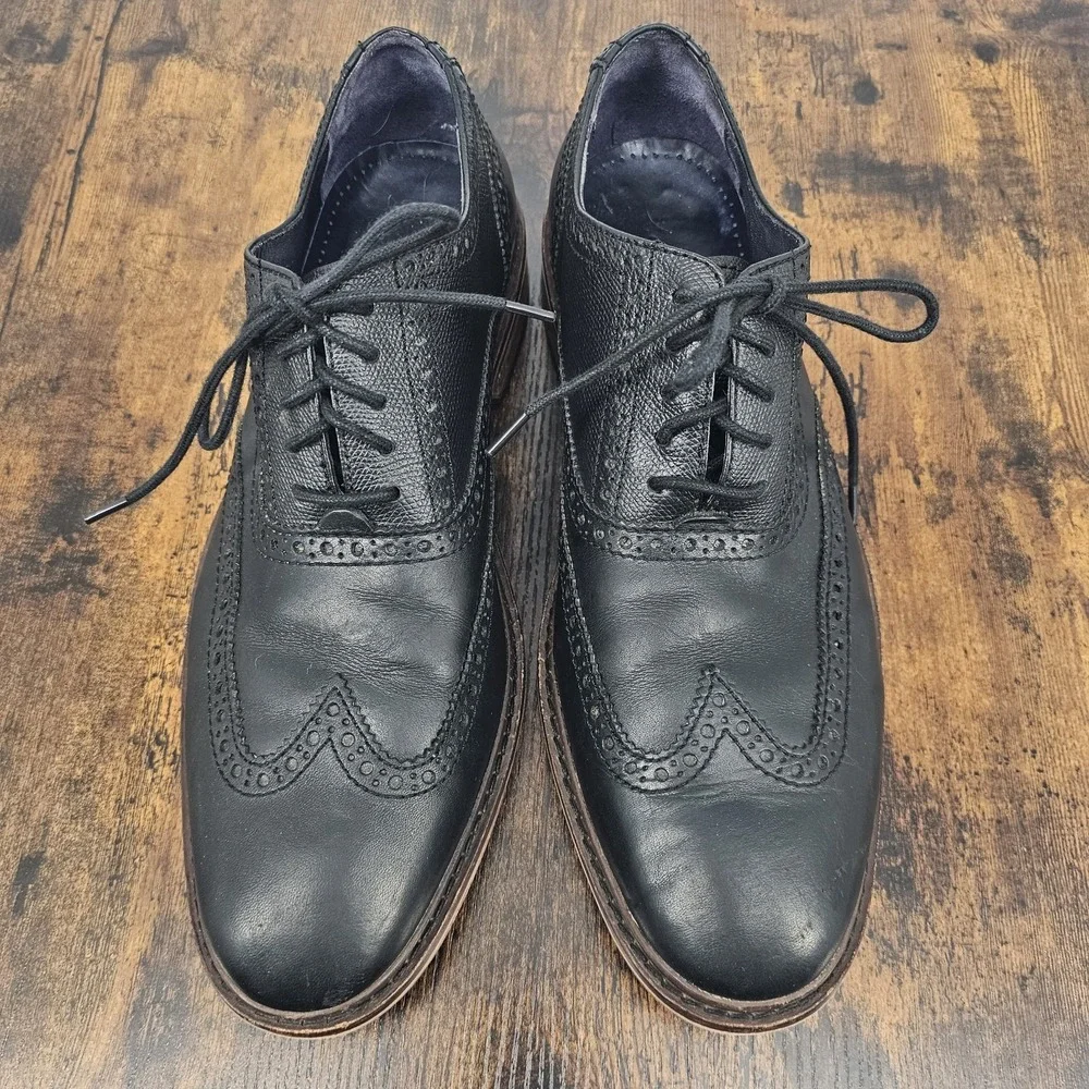 Cole Haan Colton Wingtip Brogue Oxfords Black Dress Shoes C11756 -‎ Men's 11.5M